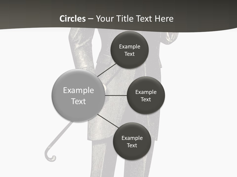 A Man In A Suit And Top Hat Is Holding A Cane PowerPoint Template