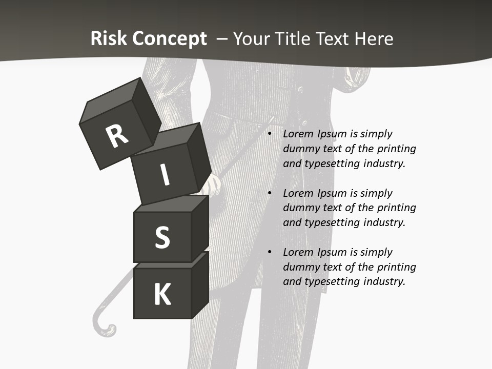 A Man In A Suit And Top Hat Is Holding A Cane PowerPoint Template