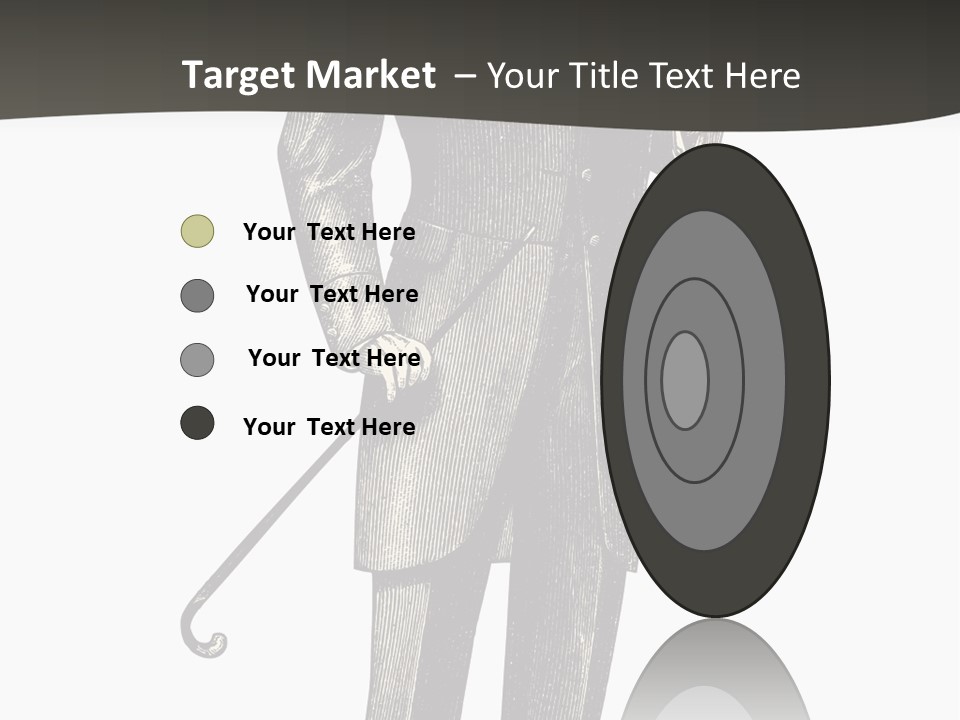 A Man In A Suit And Top Hat Is Holding A Cane PowerPoint Template