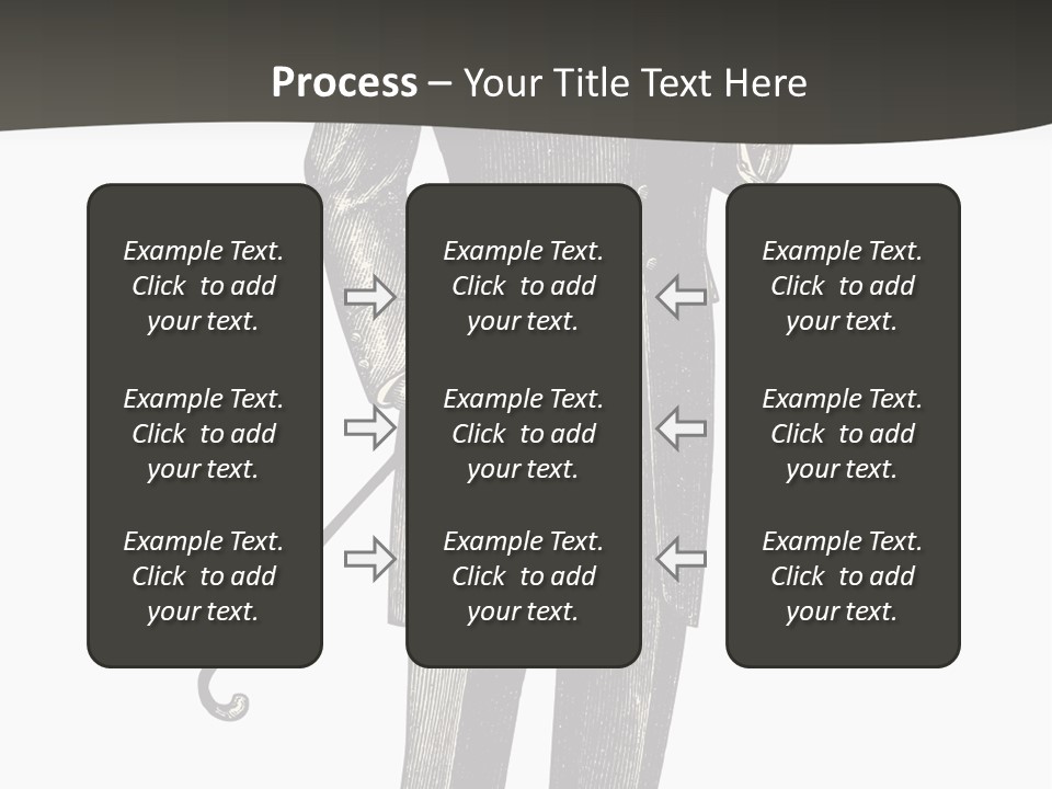 A Man In A Suit And Top Hat Is Holding A Cane PowerPoint Template