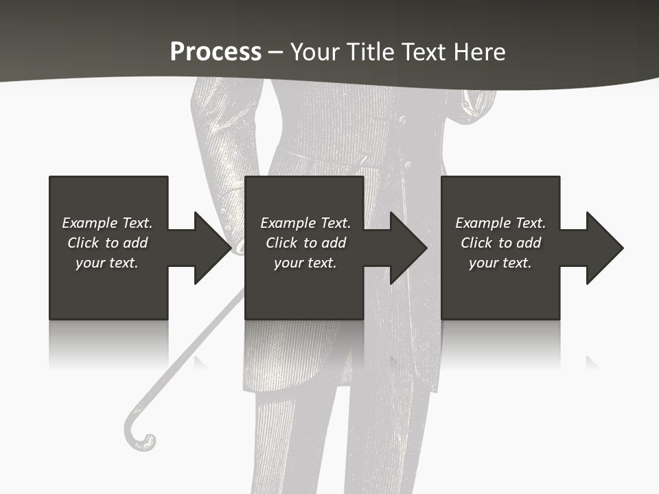 A Man In A Suit And Top Hat Is Holding A Cane PowerPoint Template