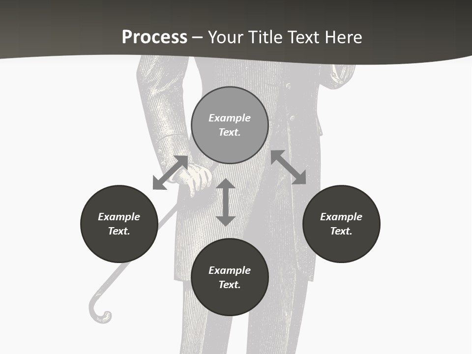 A Man In A Suit And Top Hat Is Holding A Cane PowerPoint Template