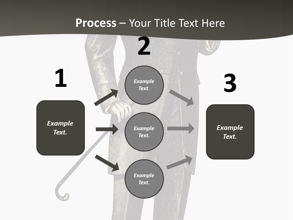 A Man In A Suit And Top Hat Is Holding A Cane PowerPoint Template