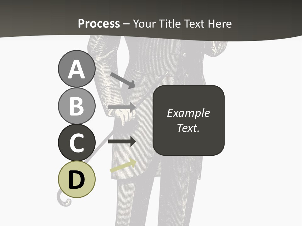 A Man In A Suit And Top Hat Is Holding A Cane PowerPoint Template