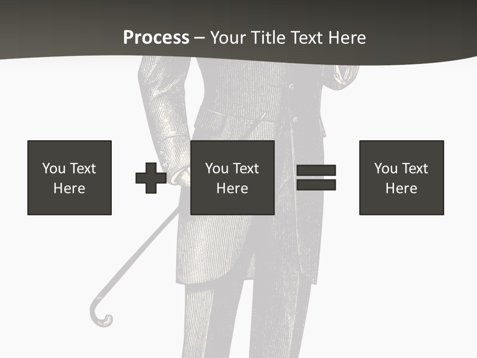 A Man In A Suit And Top Hat Is Holding A Cane PowerPoint Template