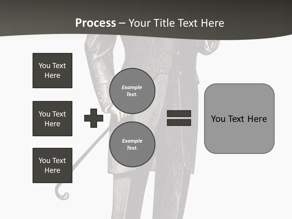 A Man In A Suit And Top Hat Is Holding A Cane PowerPoint Template