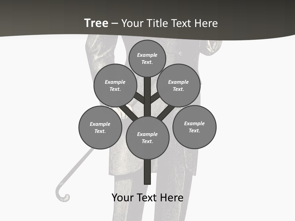 A Man In A Suit And Top Hat Is Holding A Cane PowerPoint Template