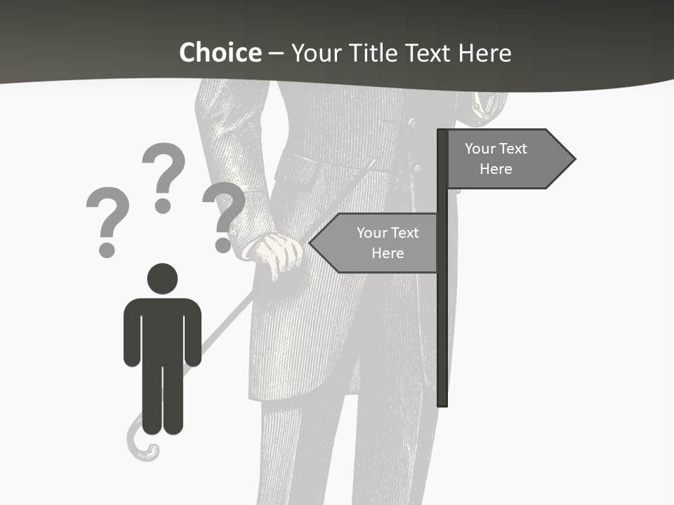 A Man In A Suit And Top Hat Is Holding A Cane PowerPoint Template