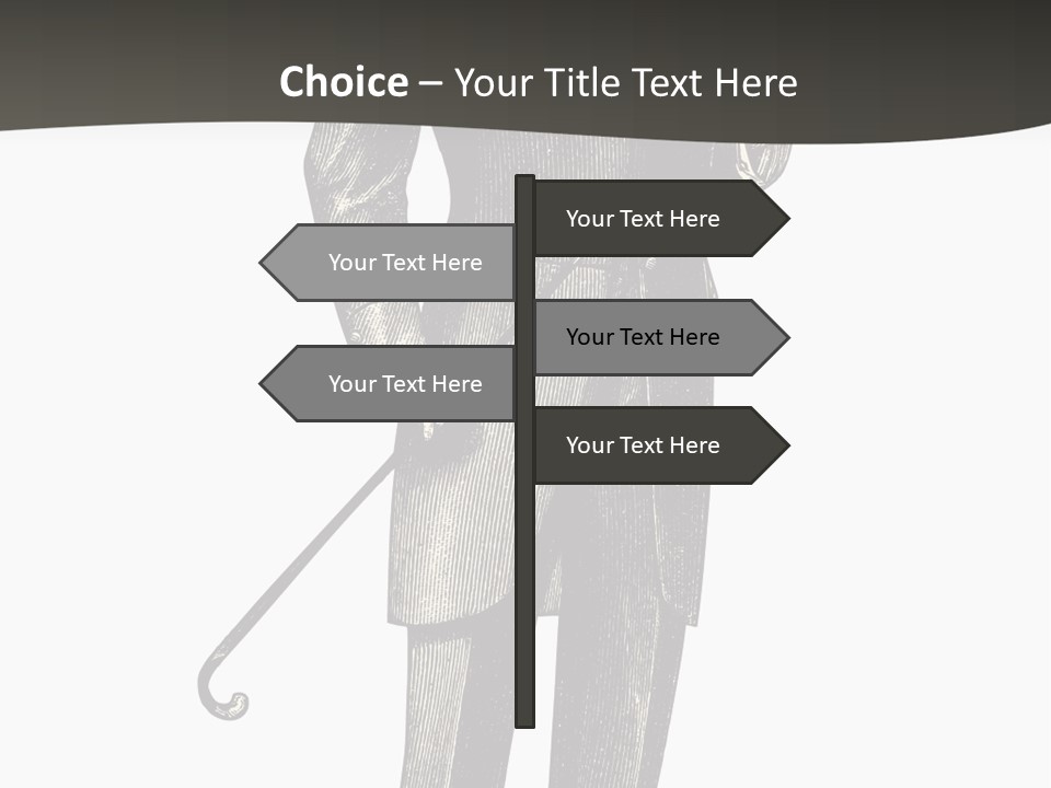 A Man In A Suit And Top Hat Is Holding A Cane PowerPoint Template