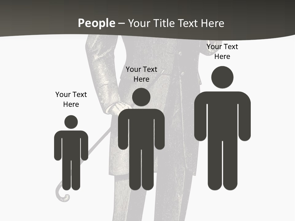 A Man In A Suit And Top Hat Is Holding A Cane PowerPoint Template