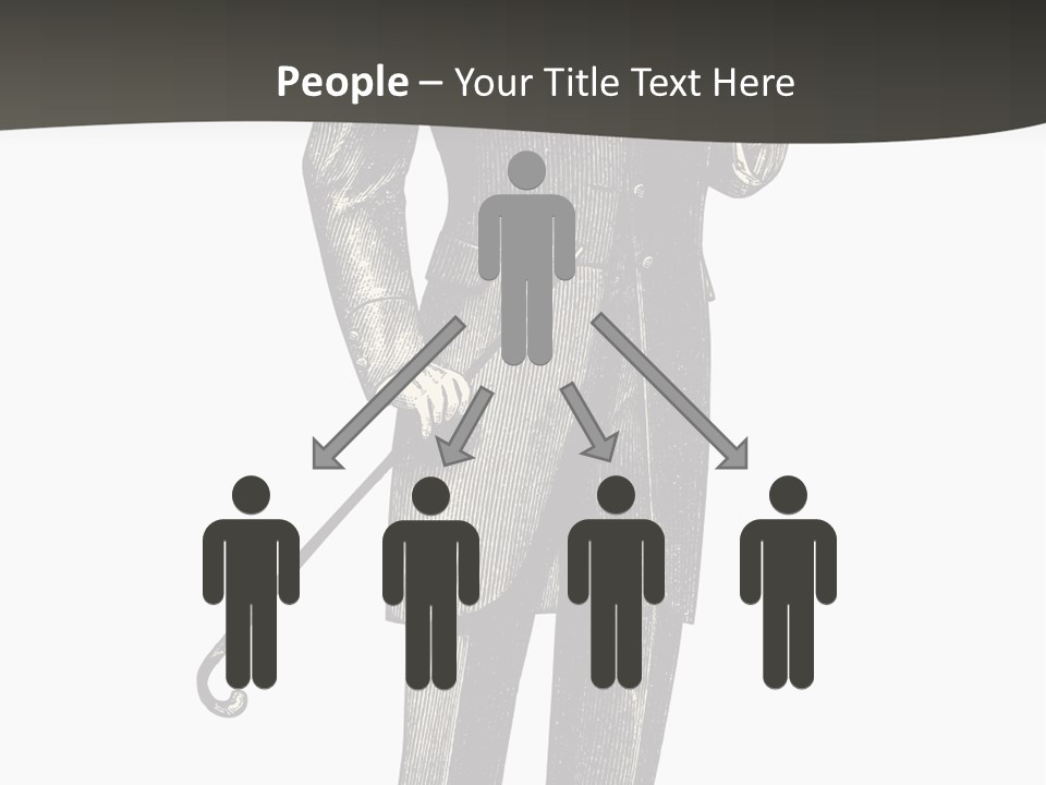 A Man In A Suit And Top Hat Is Holding A Cane PowerPoint Template