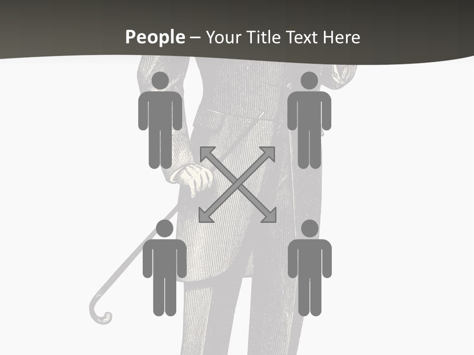 A Man In A Suit And Top Hat Is Holding A Cane PowerPoint Template