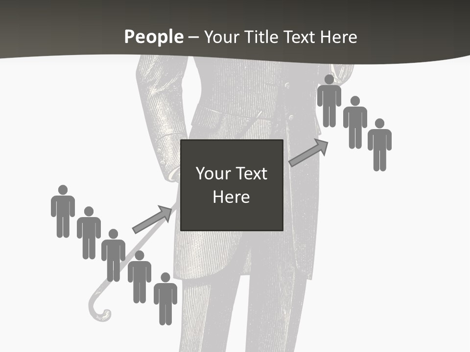 A Man In A Suit And Top Hat Is Holding A Cane PowerPoint Template