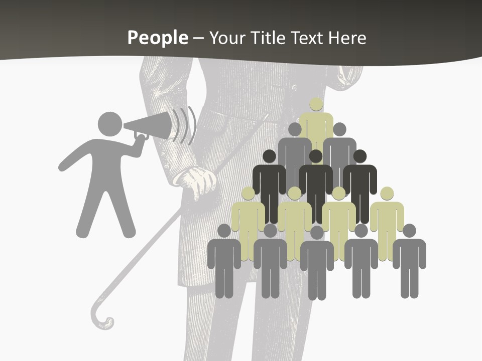 A Man In A Suit And Top Hat Is Holding A Cane PowerPoint Template