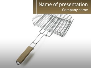 A Metal Frying Pan With A Wooden Handle PowerPoint Template