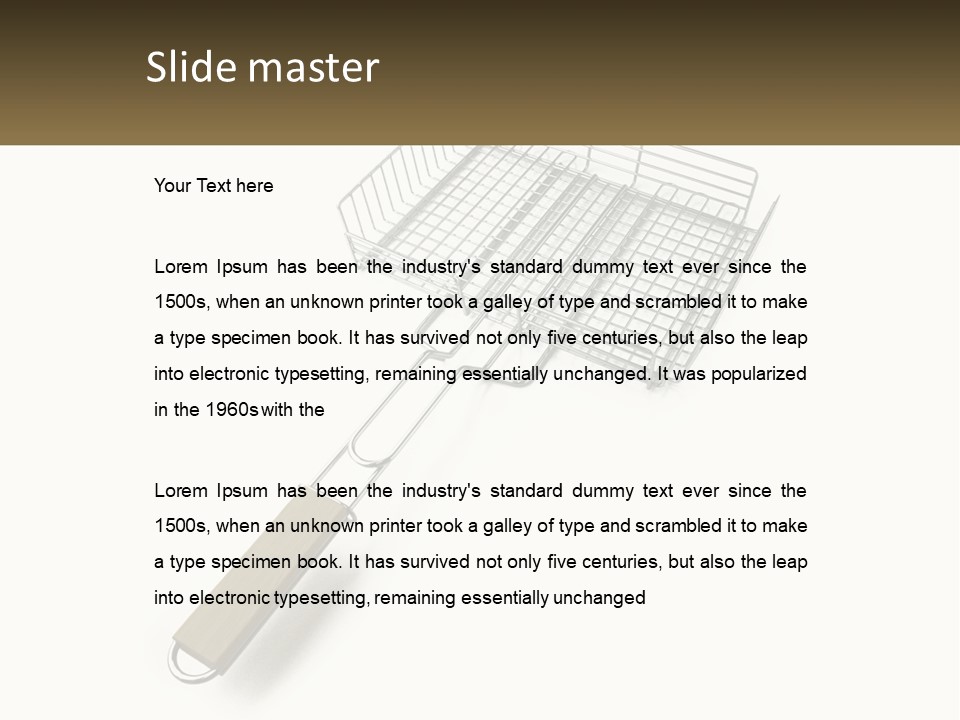 A Metal Frying Pan With A Wooden Handle PowerPoint Template