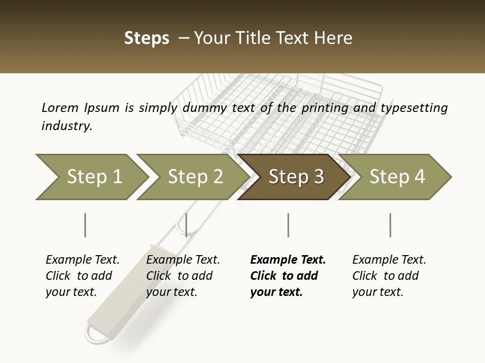 A Metal Frying Pan With A Wooden Handle PowerPoint Template