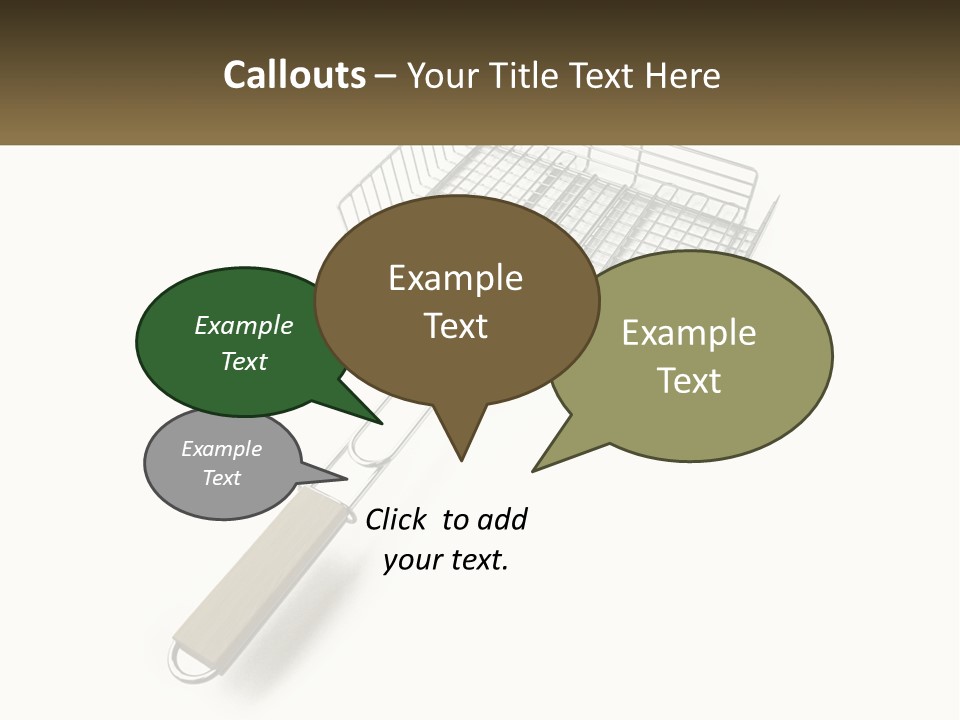 A Metal Frying Pan With A Wooden Handle PowerPoint Template
