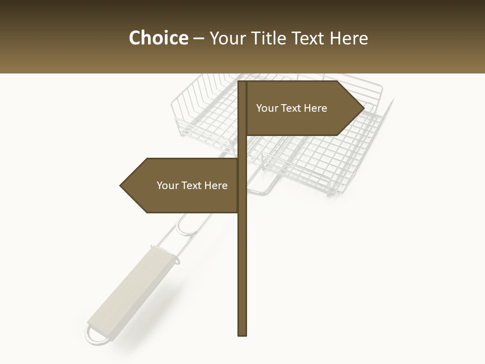 A Metal Frying Pan With A Wooden Handle PowerPoint Template