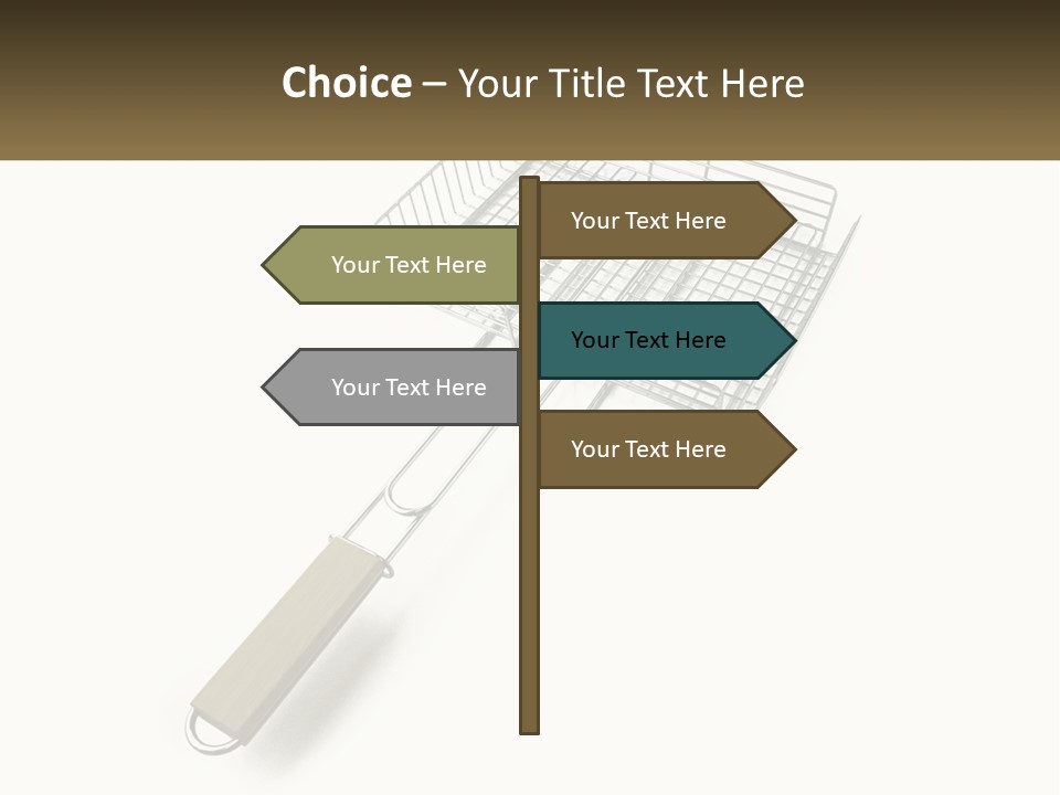 A Metal Frying Pan With A Wooden Handle PowerPoint Template