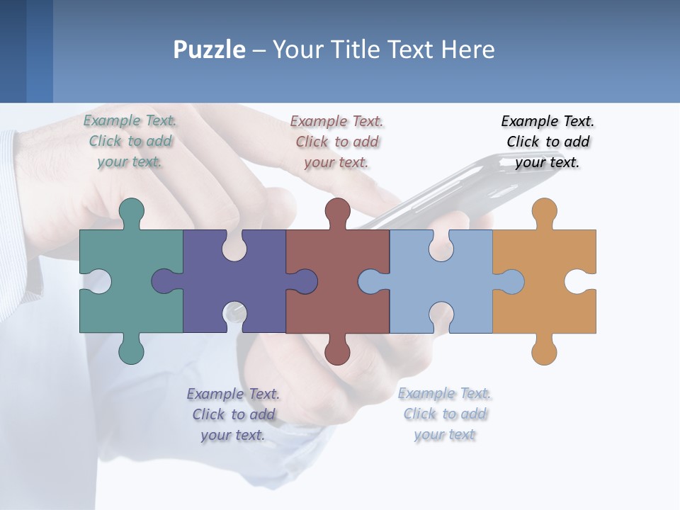 A Man Holding A Cell Phone In His Hand PowerPoint Template