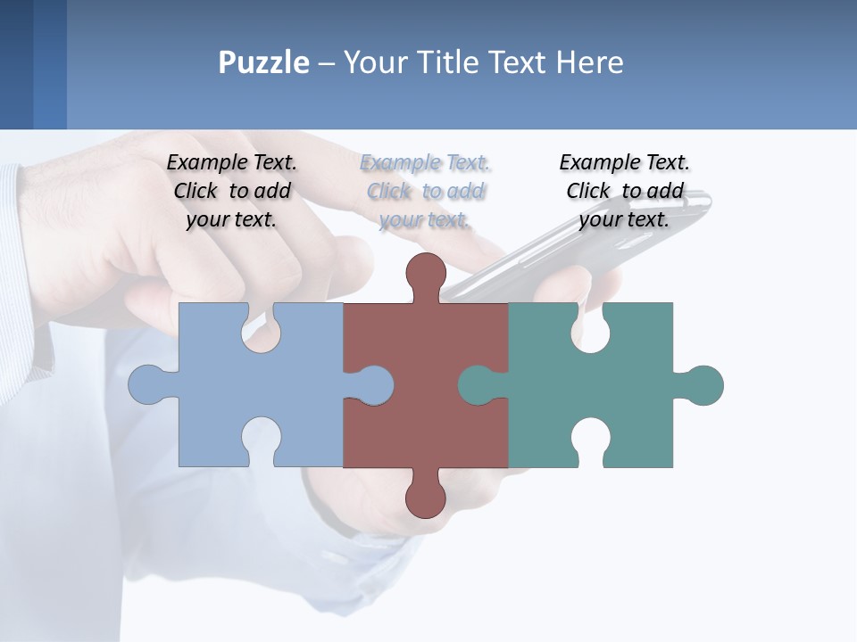 A Man Holding A Cell Phone In His Hand PowerPoint Template