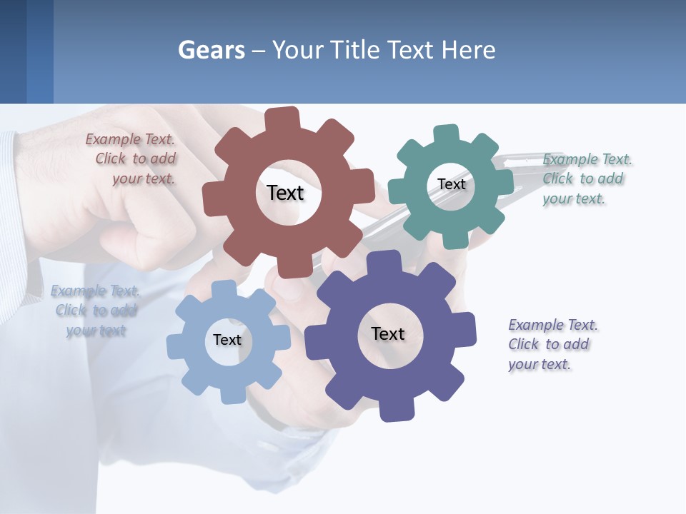 A Man Holding A Cell Phone In His Hand PowerPoint Template