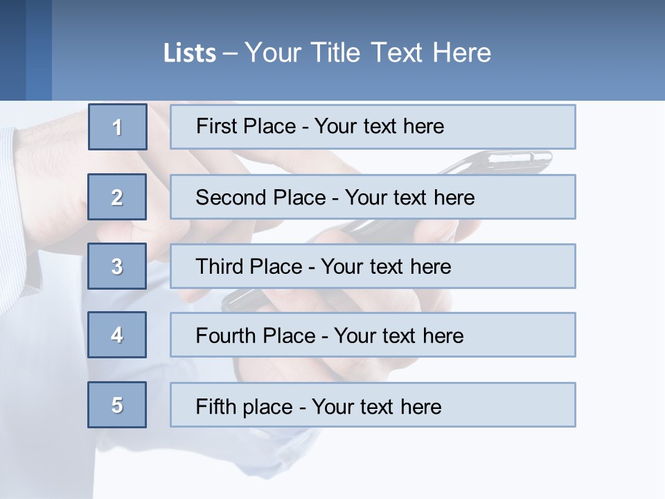 A Man Holding A Cell Phone In His Hand PowerPoint Template