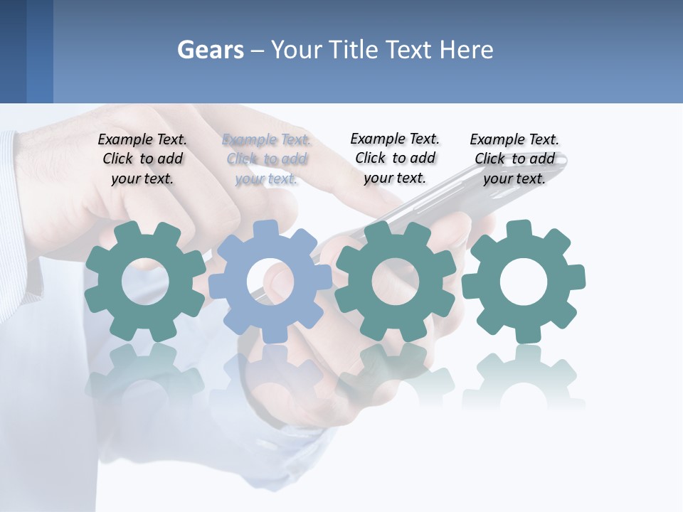 A Man Holding A Cell Phone In His Hand PowerPoint Template