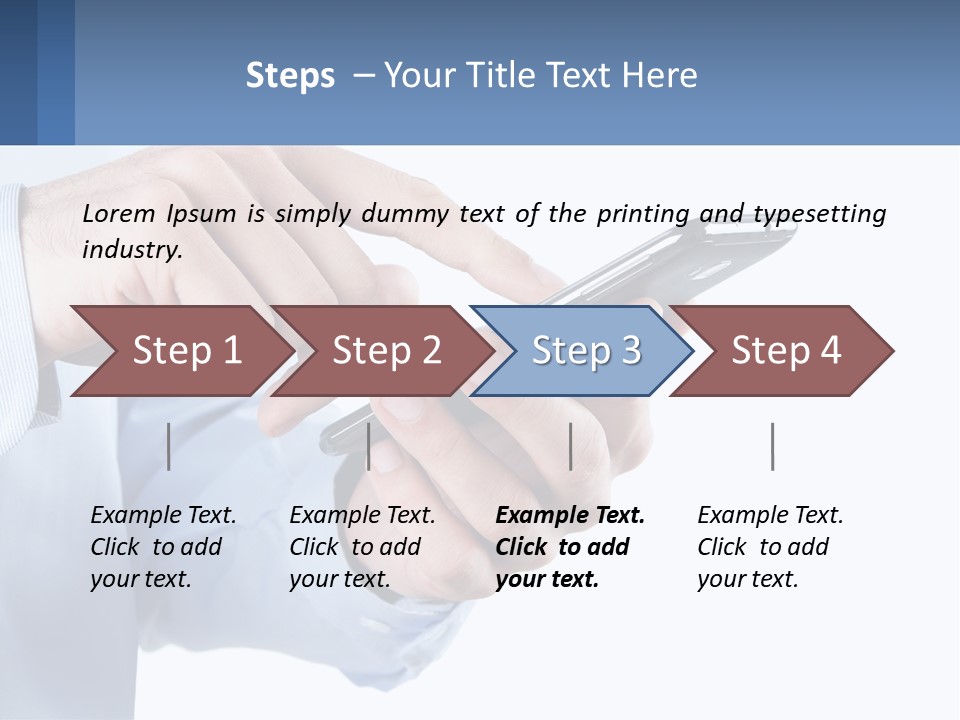 A Man Holding A Cell Phone In His Hand PowerPoint Template