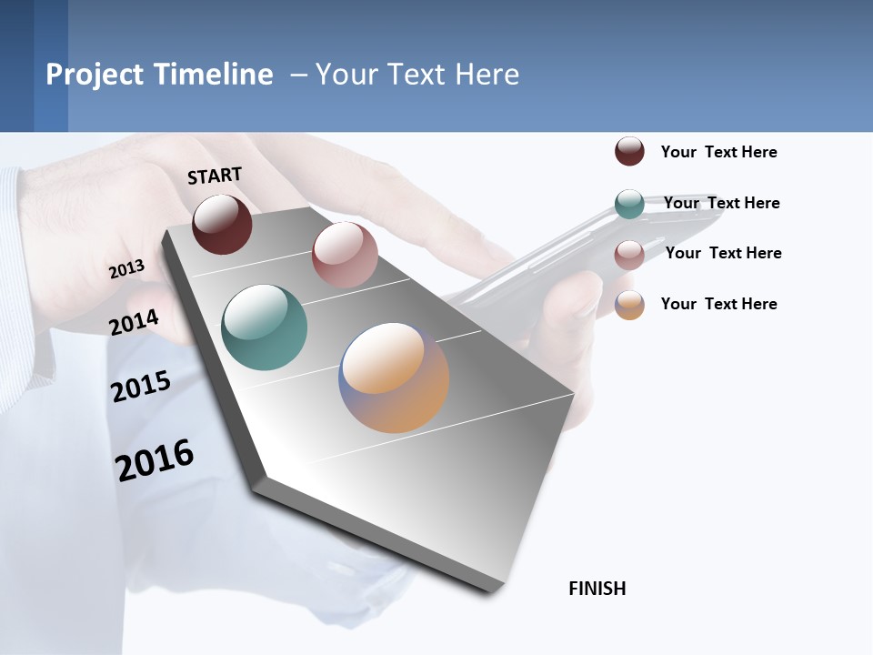 A Man Holding A Cell Phone In His Hand PowerPoint Template
