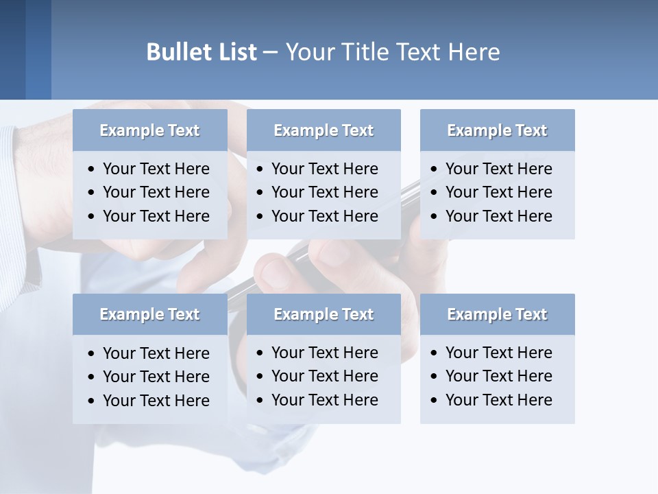 A Man Holding A Cell Phone In His Hand PowerPoint Template