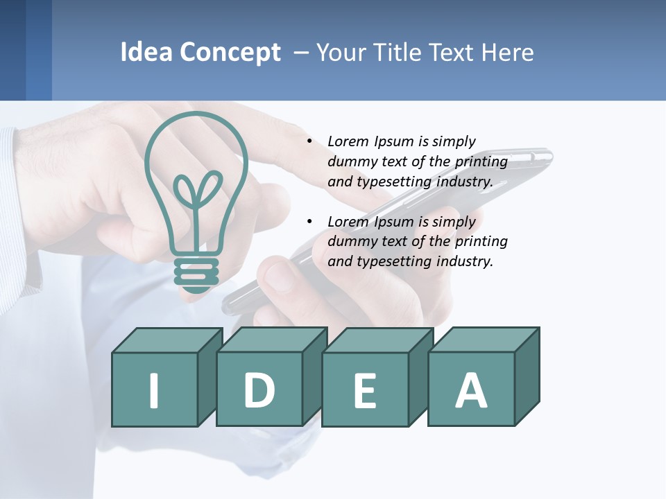 A Man Holding A Cell Phone In His Hand PowerPoint Template