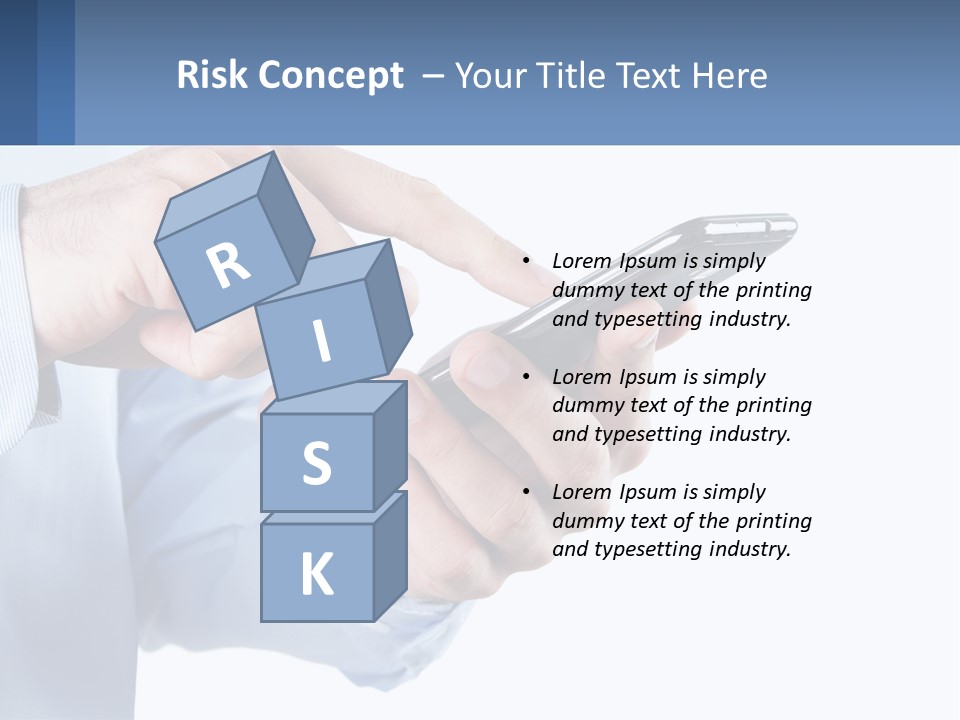 A Man Holding A Cell Phone In His Hand PowerPoint Template