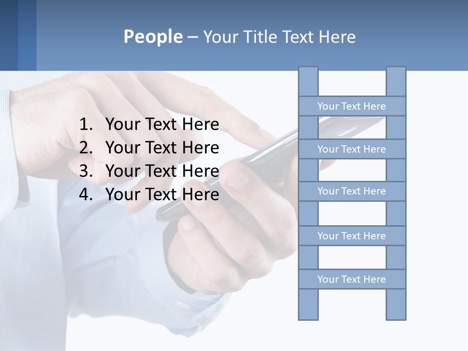 A Man Holding A Cell Phone In His Hand PowerPoint Template