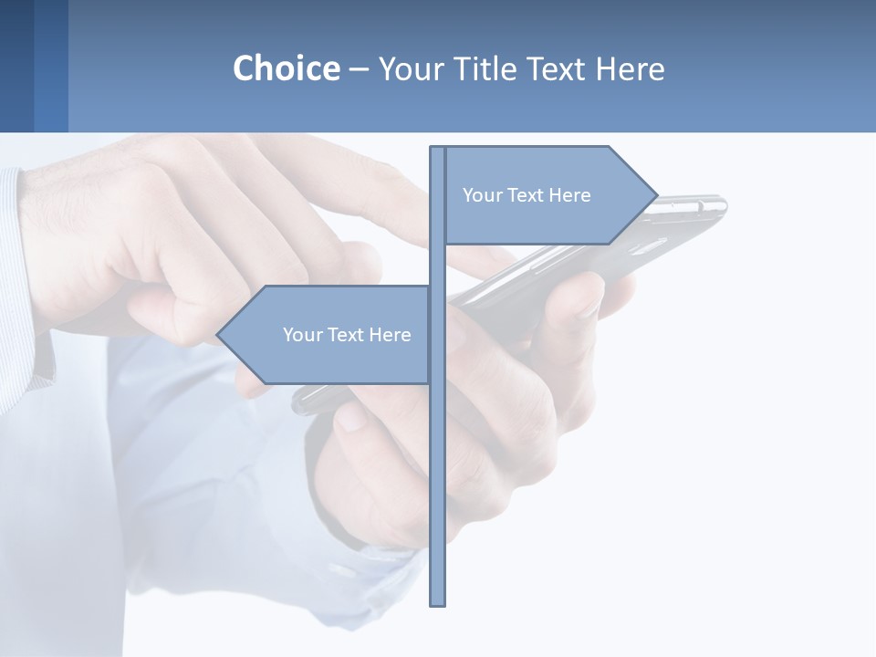 A Man Holding A Cell Phone In His Hand PowerPoint Template