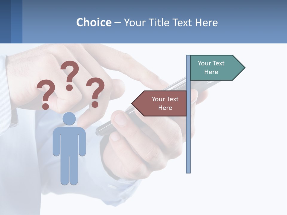 A Man Holding A Cell Phone In His Hand PowerPoint Template