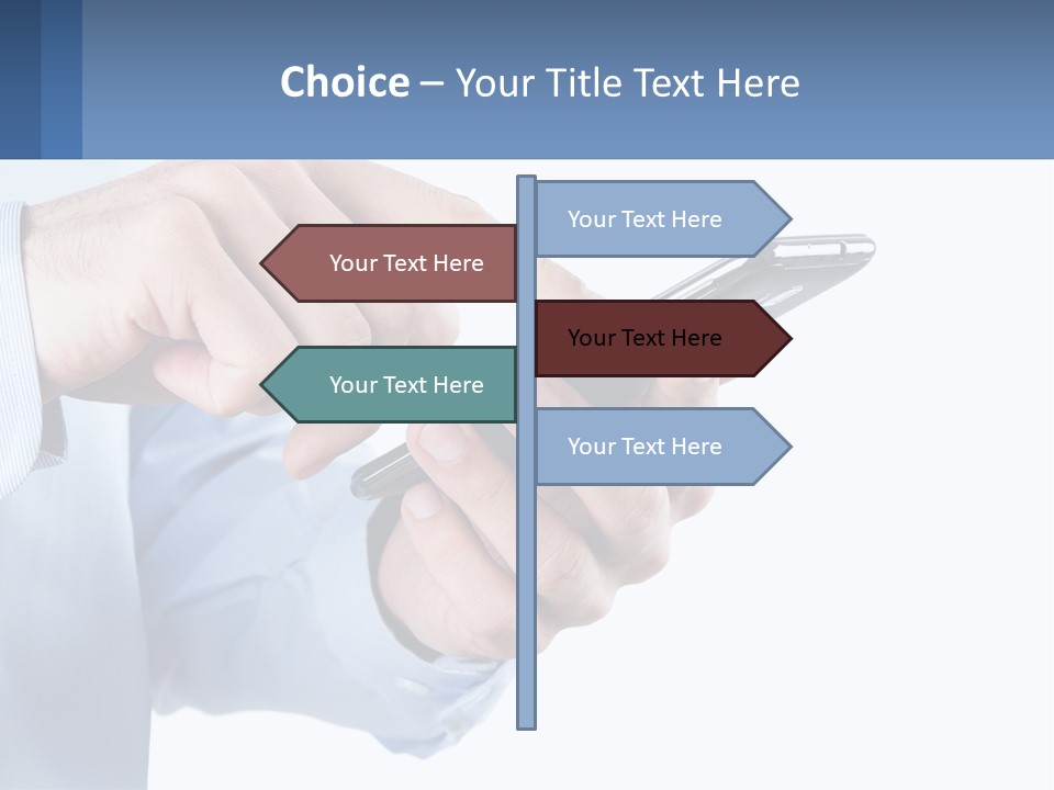 A Man Holding A Cell Phone In His Hand PowerPoint Template