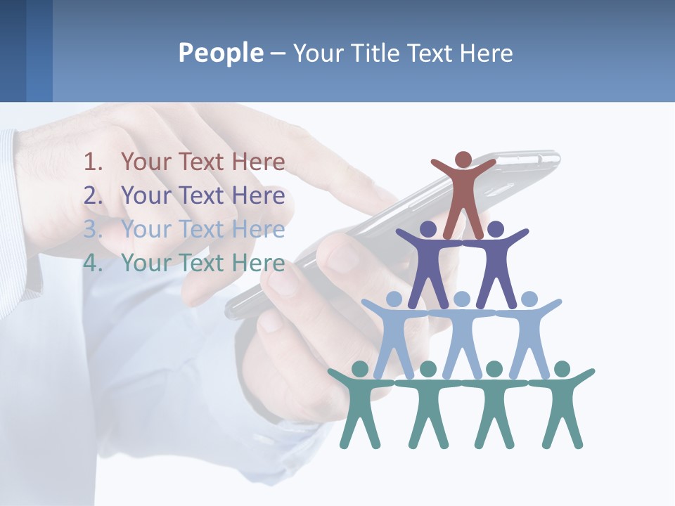 A Man Holding A Cell Phone In His Hand PowerPoint Template