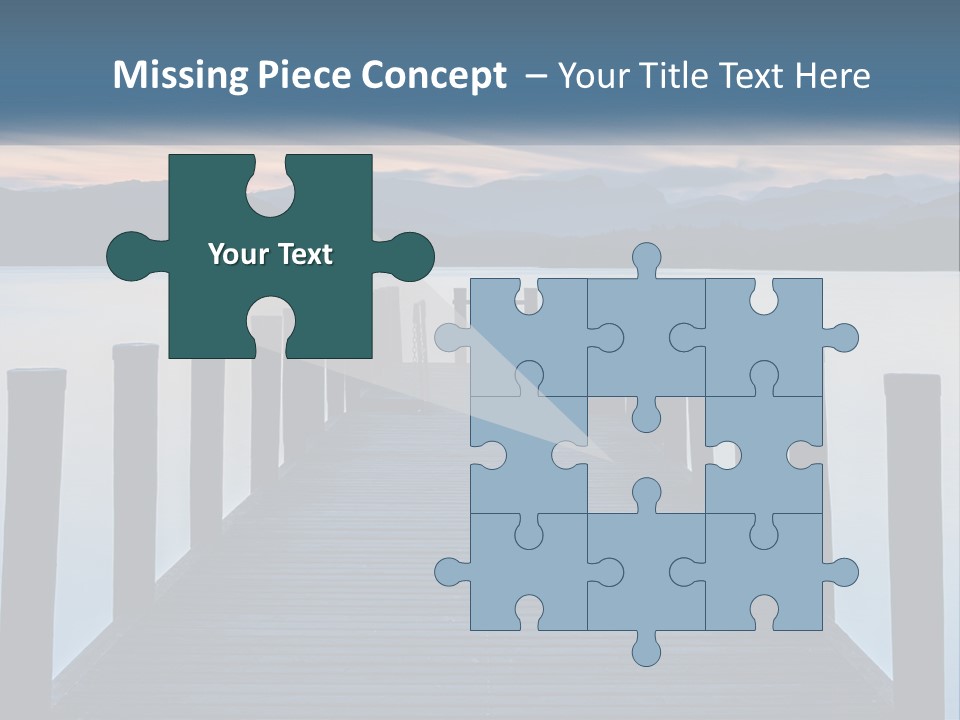A Wooden Dock With Mountains In The Background PowerPoint Template