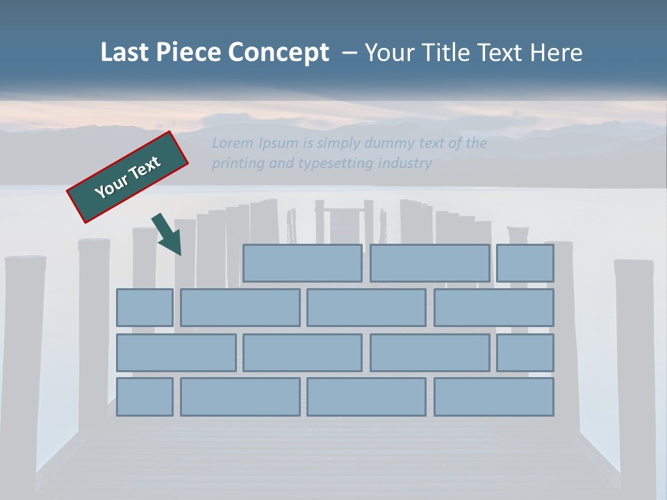 A Wooden Dock With Mountains In The Background PowerPoint Template