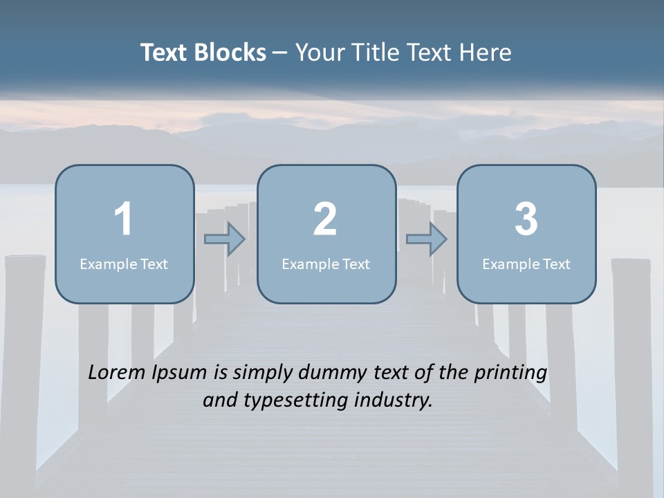 A Wooden Dock With Mountains In The Background PowerPoint Template