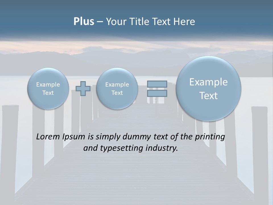 A Wooden Dock With Mountains In The Background PowerPoint Template
