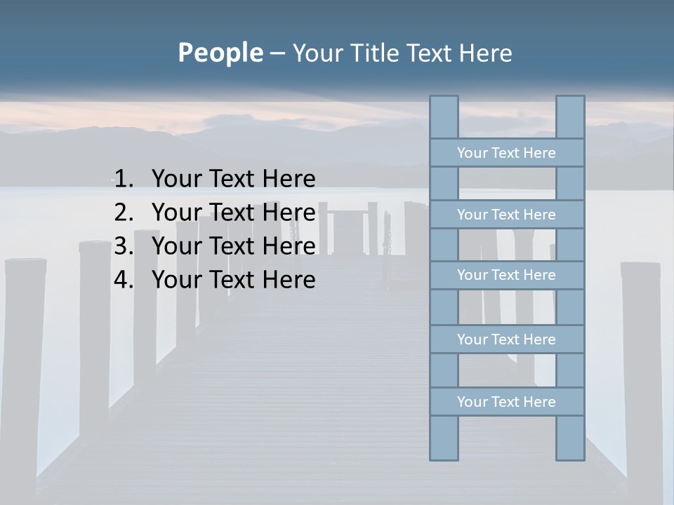 A Wooden Dock With Mountains In The Background PowerPoint Template