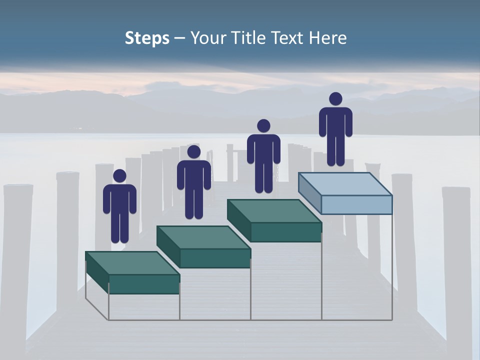 A Wooden Dock With Mountains In The Background PowerPoint Template