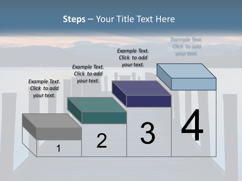 A Wooden Dock With Mountains In The Background PowerPoint Template