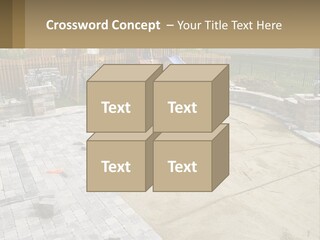 A Backyard With A Slide And A Playground In The Background PowerPoint Template