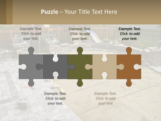 A Backyard With A Slide And A Playground In The Background PowerPoint Template