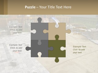 A Backyard With A Slide And A Playground In The Background PowerPoint Template