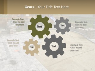 A Backyard With A Slide And A Playground In The Background PowerPoint Template